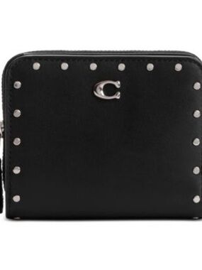 ISO Coach Black Zip Wallet with Rivets